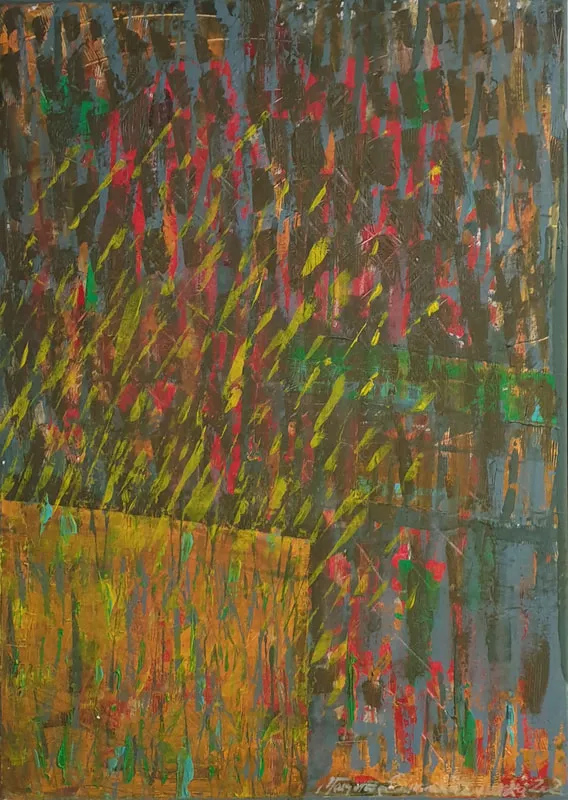 92.Małgorzata Dajewska, "Kolorowa mgła", 40cm/70cm, 1700 PLN